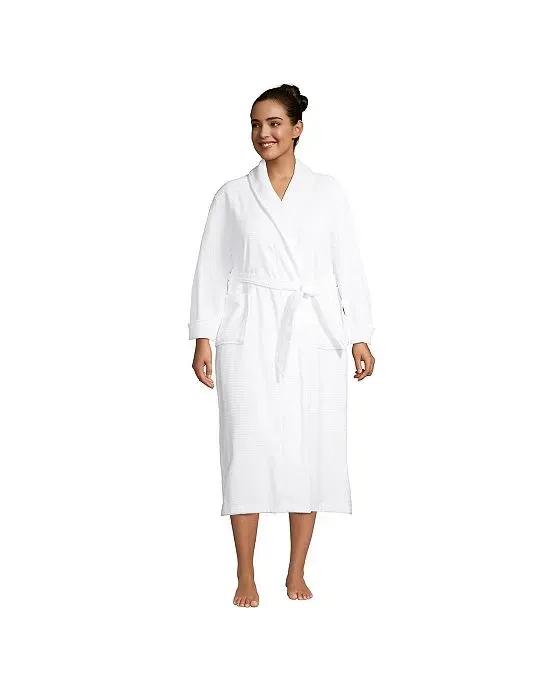 Women's Plus Size Cotton Terry Long Spa Bath Robe