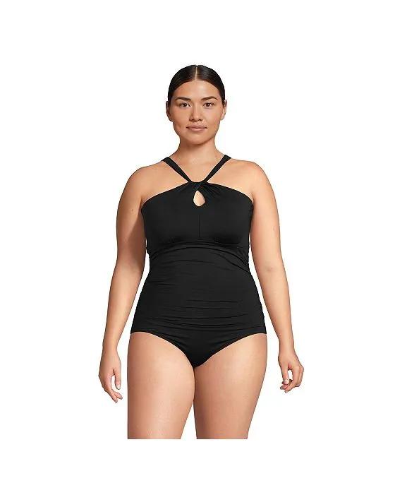 Women's Plus Size High Neck to One Shoulder Multi Way One Piece Swimsuit