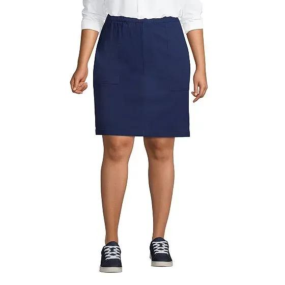Women's Plus Size Mid Rise Elastic Waist Pull On Knockabout Chino Skort
