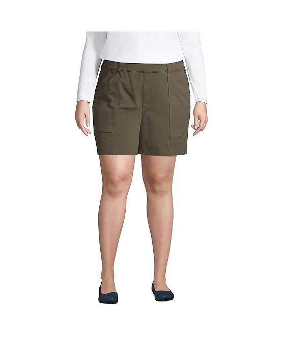 Women's Plus Size Mid Rise Starfish Knit 7" Utility Shorts