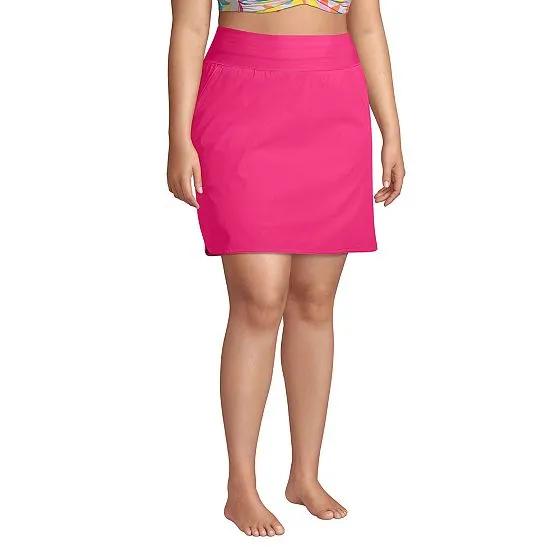 Women's Plus Size Quick Dry Elastic Waist Active Board Skort Swim Skirt