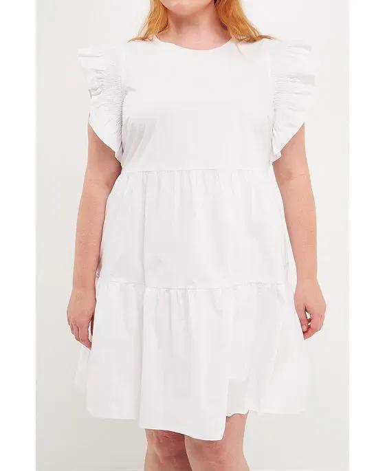 Women's Plus size Ruffled Babydoll Mini Dress