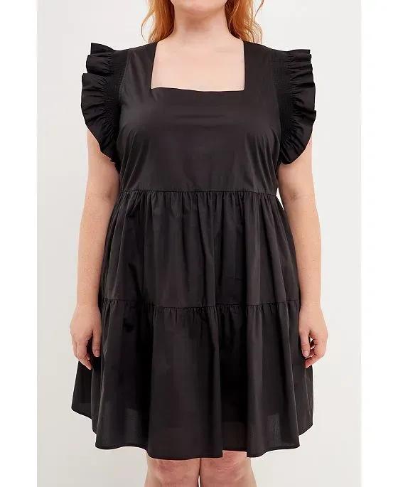 Women's Plus size Ruffled Dress with Smocking Detail