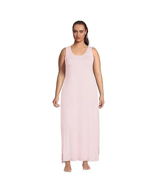 Women's Plus Size Sleeveless Cooling Long Nightgown