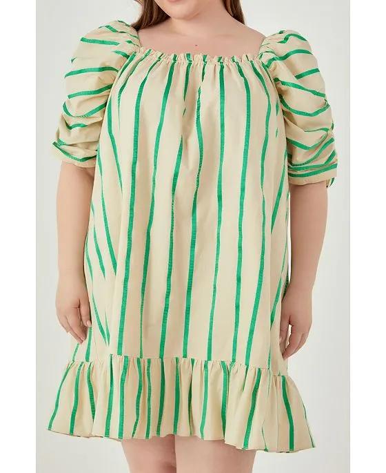 Women's Plus size Stripe Babydoll Dress