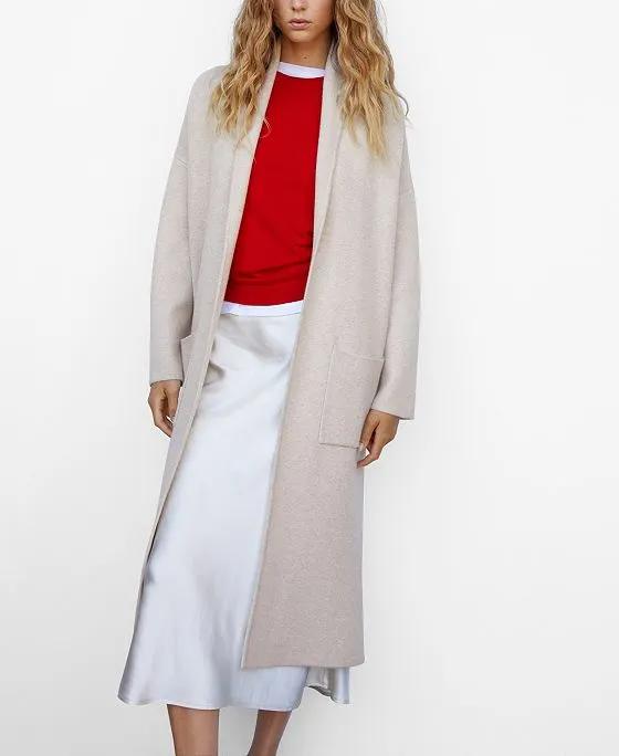 Women's Pockets Detail Oversized Knitted Coat