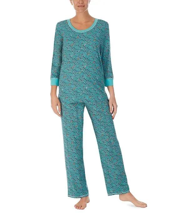 Women's Printed 3/4-Sleeve Pajamas Set