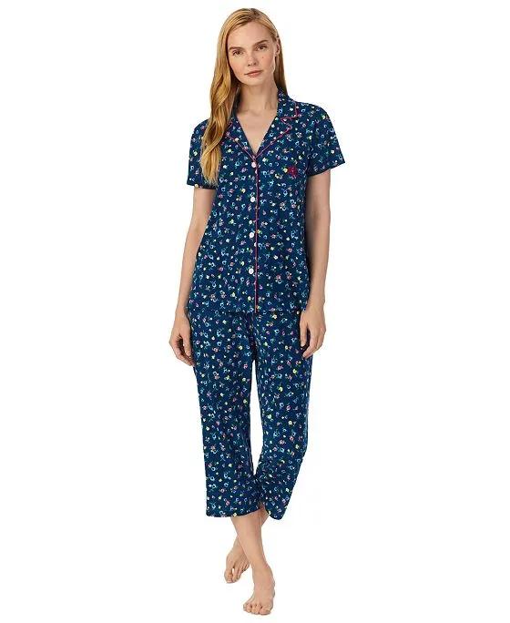 Women's Printed Capri Pajamas Set