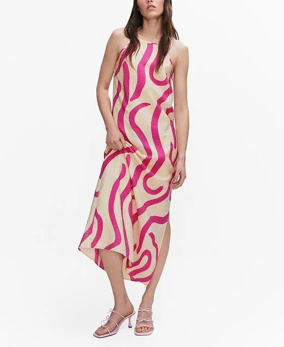 Women's Printed Cut-Out Detail Dress