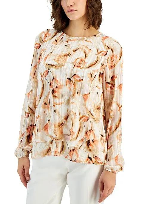 Women's Printed Double-Layer Blouse