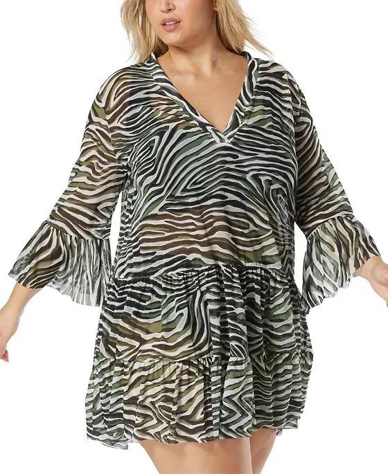 Women's Printed Enchant Tiered Swim Dress Cover-Up
