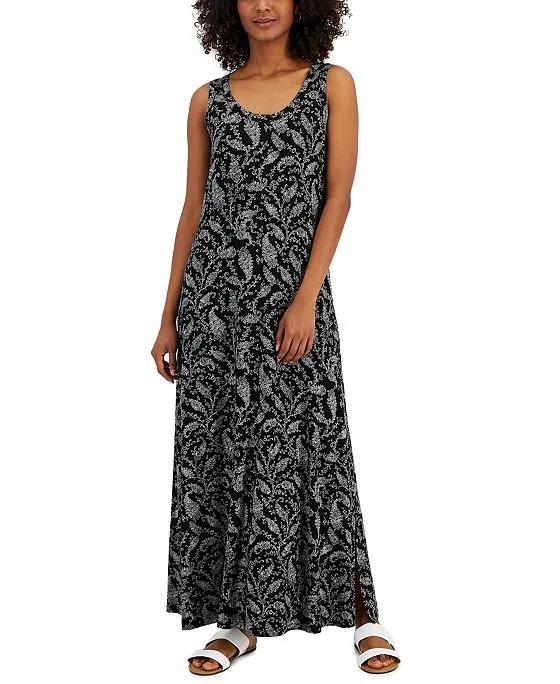 Women's Printed Knit Scoop-Neck Maxi Dress, Created for Macy's