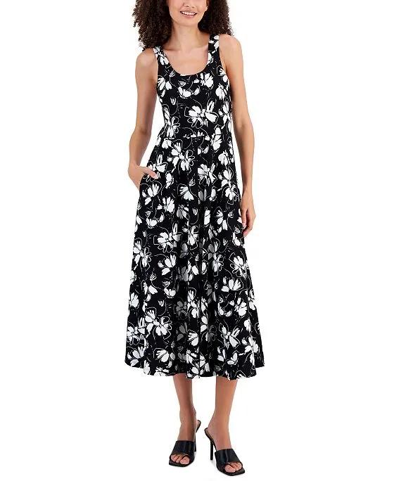Women's Printed Knit Scoop-Neck Tank Dress, Created for Macy's