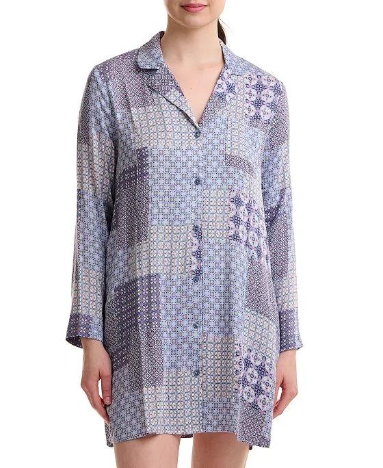 Women's Printed Long-Sleeve Sleepshirt