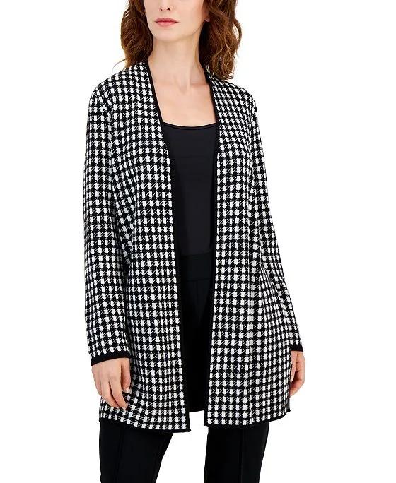 Women's Printed Long-Sleeve Sweater Jacket 