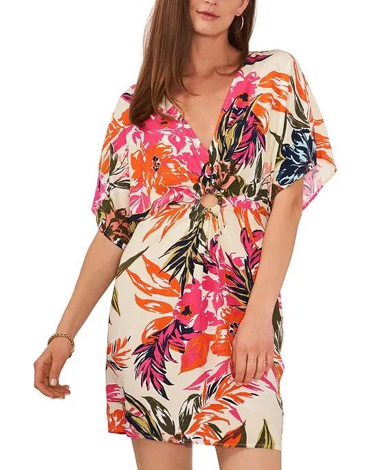 Women's Printed O-Ring Cover-Up Dress