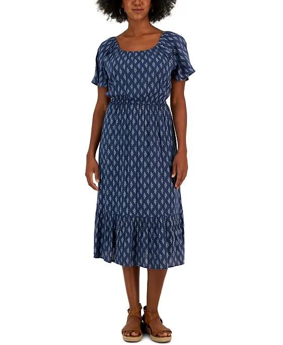 Women's Printed On Off-The-Shoulder Ruffled Dress, Created for Macy's