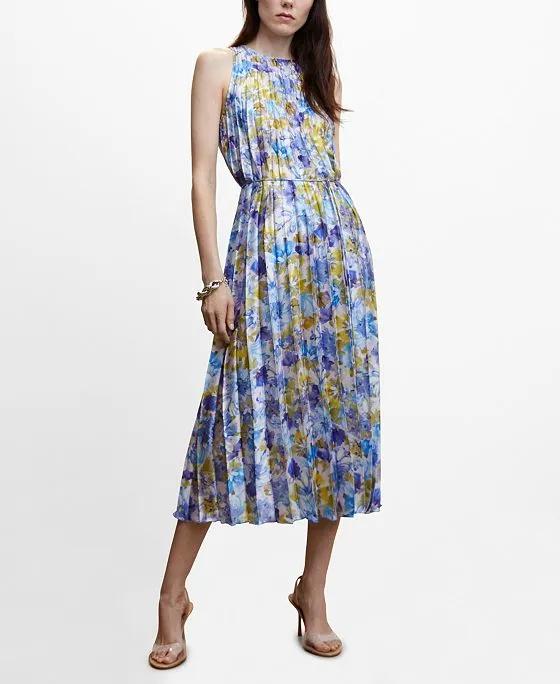 Women's Printed Pleated Dress