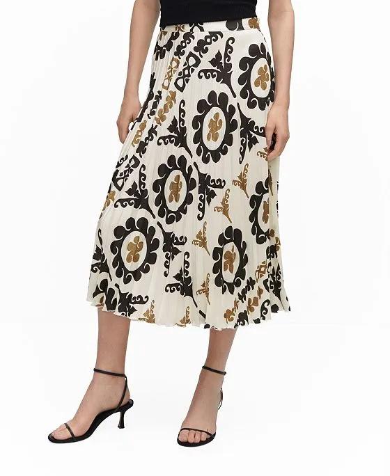Women's Printed Pleated Skirt