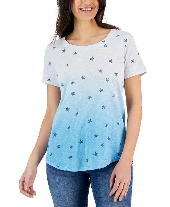 Women's Printed Scoop-Neck T-Shirt, Created for Macy's