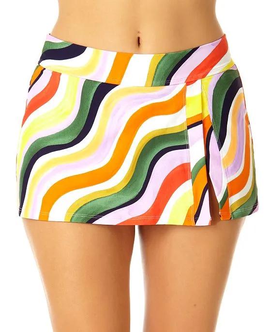 Women's Printed Side-Slit Swim Skirt