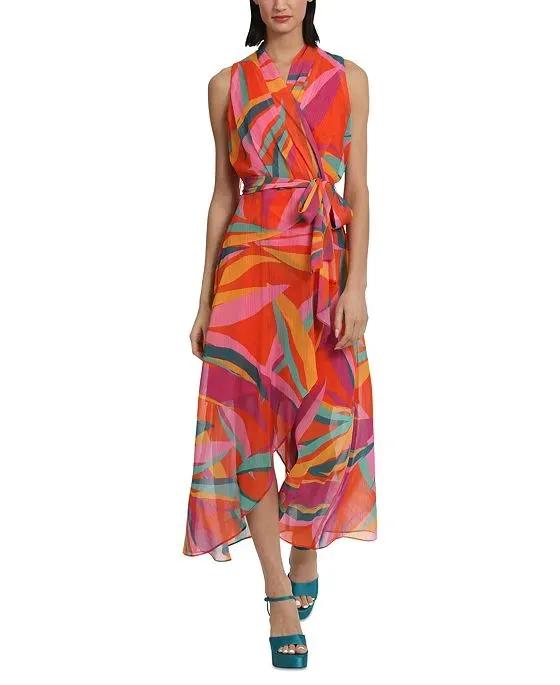 Women's Printed Sleeveless Hi-Low Dress