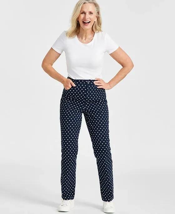 Women's Printed Straight-Leg Jeans, Created for Macy's