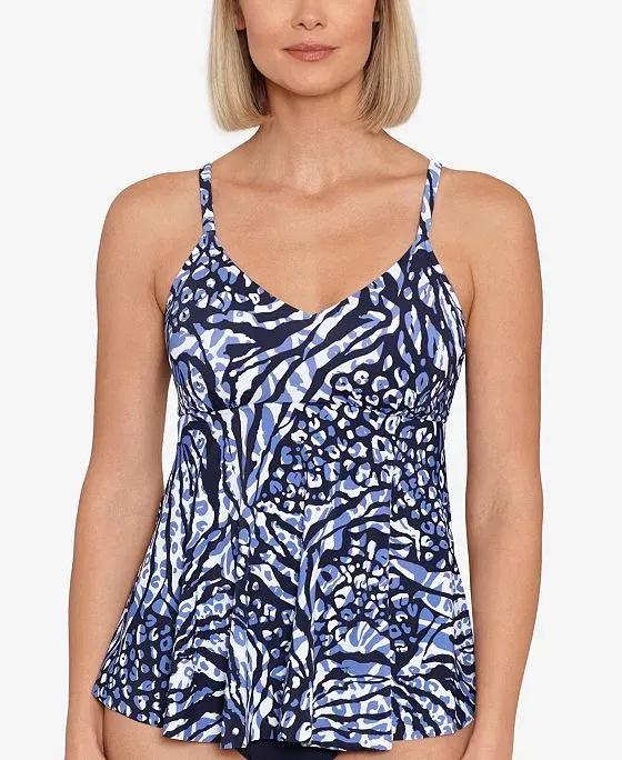 Women's Printed Underwire Tankini Top, Created For Macy's
