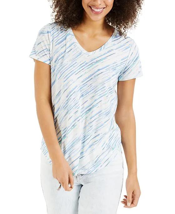 Women's Printed V-Neck T-Shirt, Created for Macy's