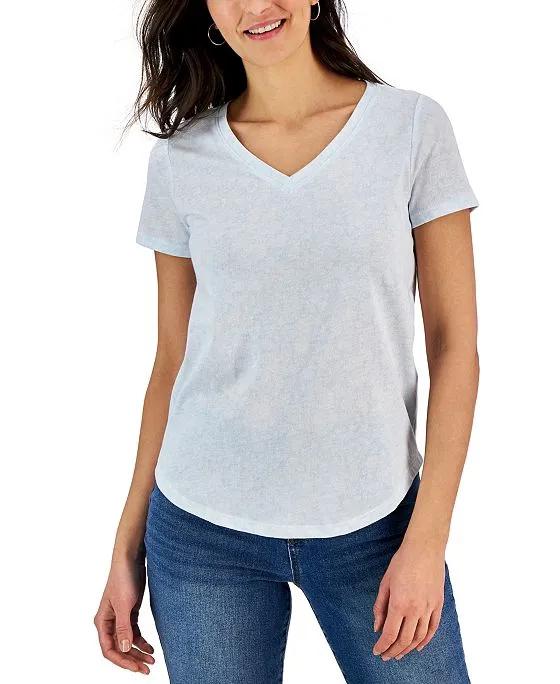 Women's Printed V-Neck T-Shirt, Created for Macy's