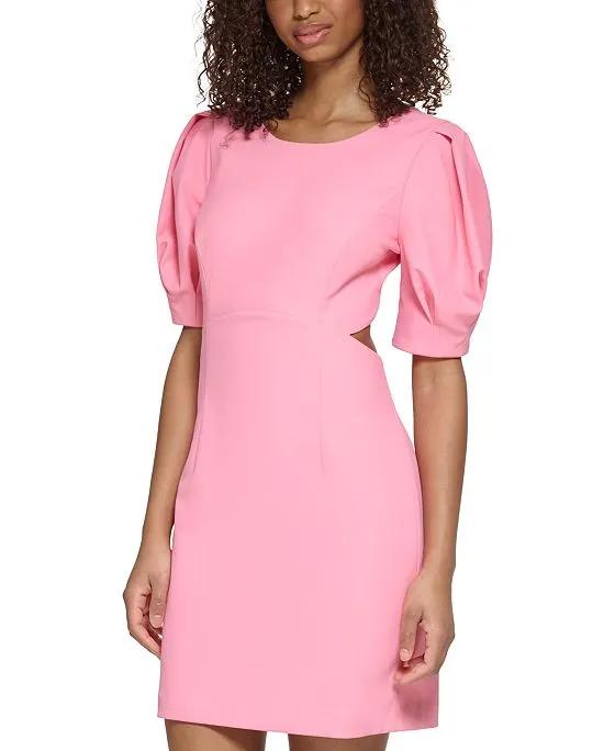 Women's Puff-Sleeve Open-Back Compression Dress