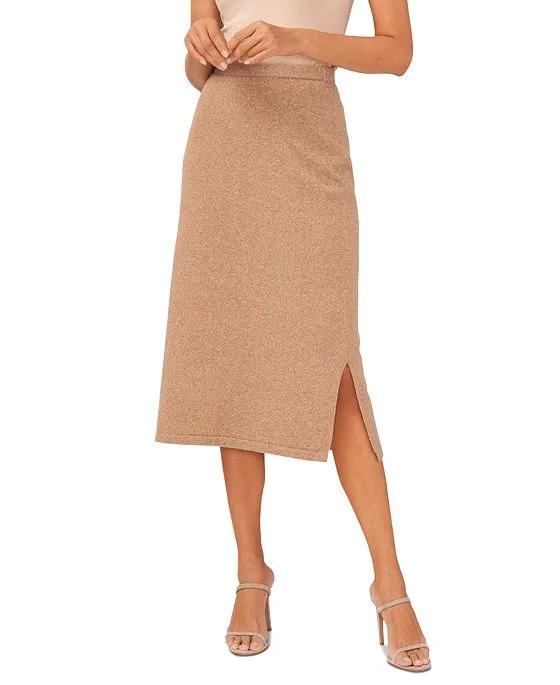 Women's Pull-On Side-Slit Jersey Skirt