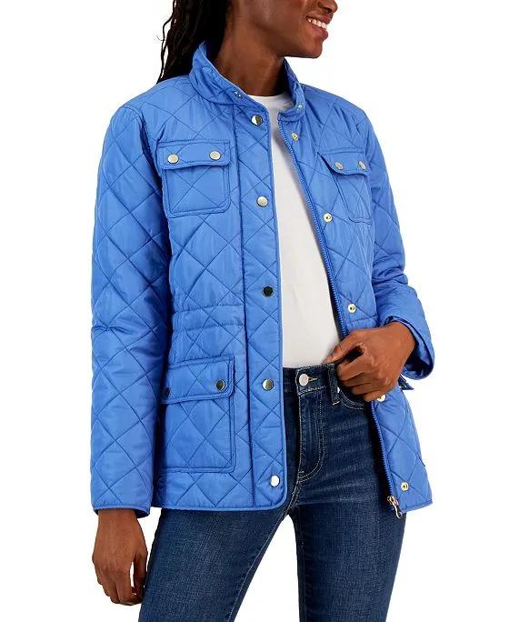 Women's Quilted Collared Jacket, Created for Macy's