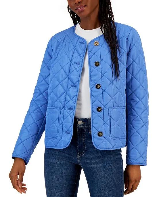Women's Quilted Patch-Pocket Jacket, Created for Macy's