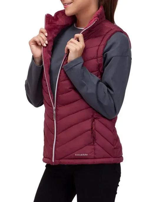 Women's Quilted Soft Fleece Lining Puffer Vest, up to 2XL