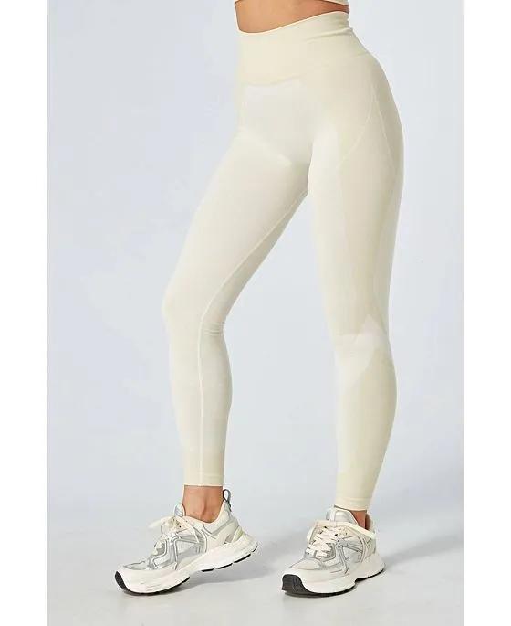 Women's Recycled Colour Block Body Fit Legging - Stone