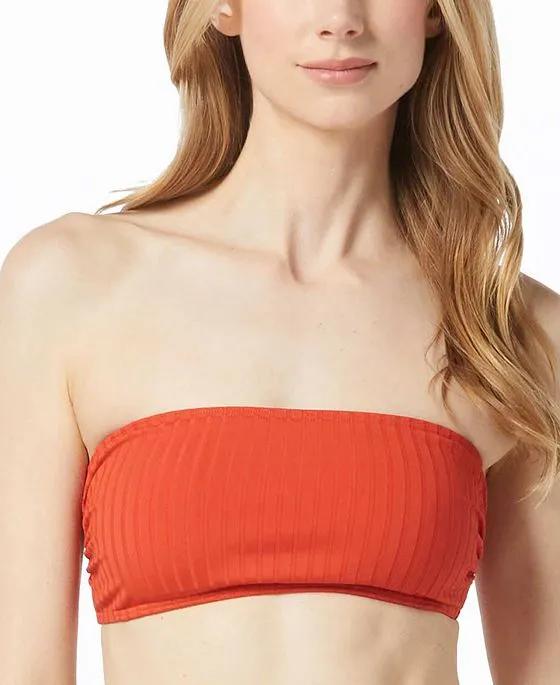 Women's Ribbed Bandeau Bikini Top