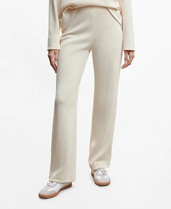 Women's Ribbed Knit Trousers