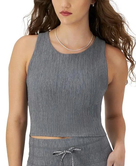 Women's Ribbed Soft Touch Racerback Crop Top
