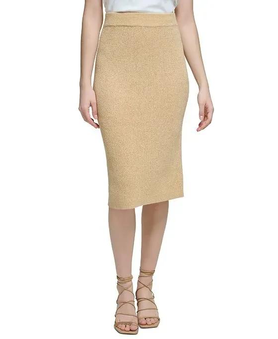 Women's Ribbed Sweater Pencil Skirt
