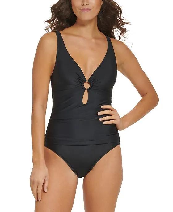 Women's Ring Hardware Cutout One Piece Swimsuit