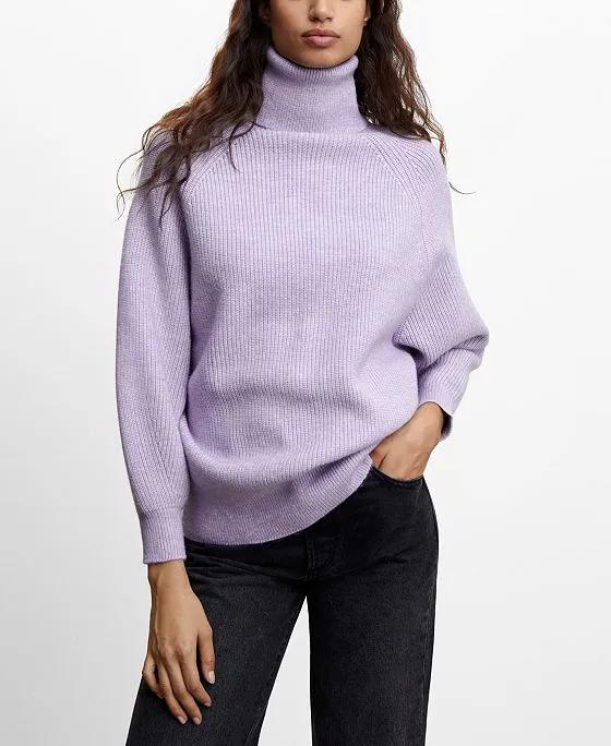 Women's Rolled Neck Cable Sweater