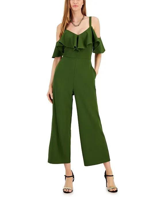 Women's Roma Ruffled Off-The-Shoulder Jumpsuit
