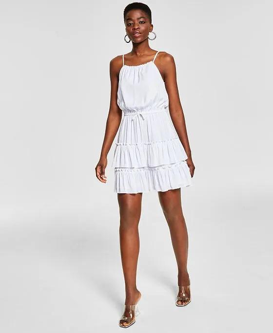 Women's Round-Neck Sleeveless Tier Mini Dress, Created for Macy's
