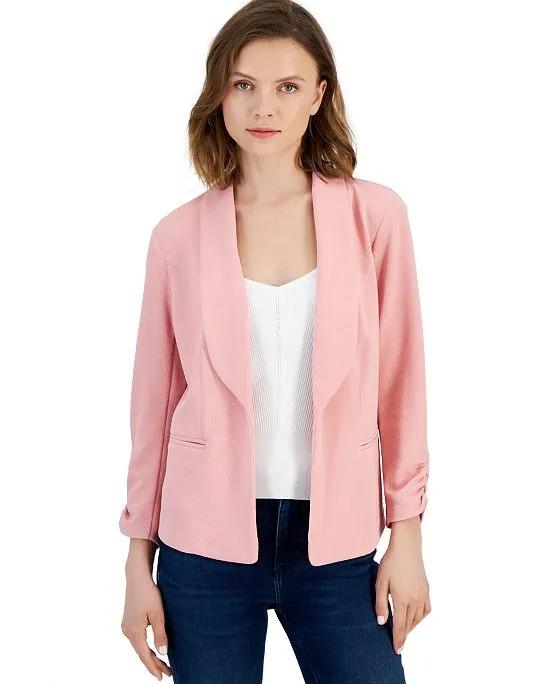 Women's Ruched 3/4-Sleeve Knit Blazer, Created for Macy's 
