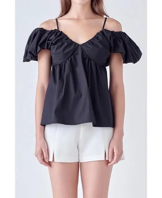 Women's Ruched Sleeve Top