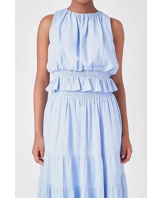 Women's Ruched Sleeveless Top