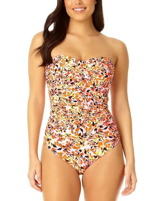 Women's Ruched-Waist Strapless Swimsuit