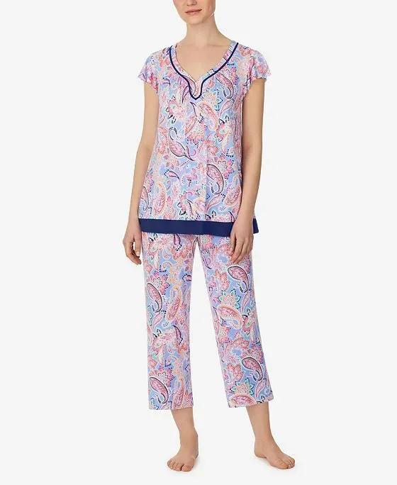 Women's Ruffle Sleeve 2 Piece Pajama Set
