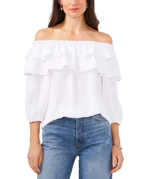 Women's Ruffled Off-The-Shoulder Blouse